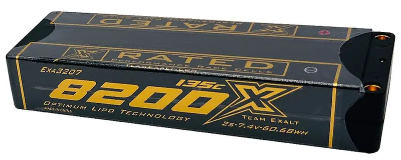 Team Exalt 2S 7.4V 8200Mah 150C Stick W/5Mm Bullets, X-Rated Lipo Battery Series , Exa3207 1