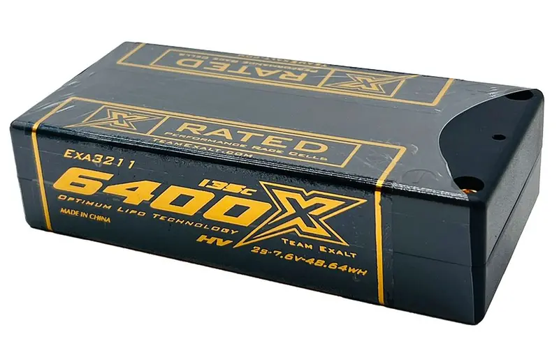 Team Exalt 2S 7.6V 6400Mah 135C Shorty W/5Mm Bullets Hvx-Rated Lipo Battery Series, Exa3211 1