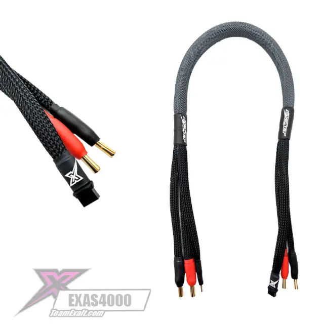 Team Exalt 2S Specialized Procharge Cable 4Mm Charger W/5Mm Bullet Connector, Exas4000 1