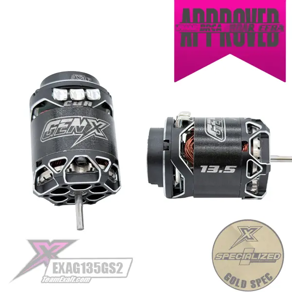 Team Exalt Gen-X 13.5T Gold Spec 2S Brushless Motor, Exag135gs2 1
