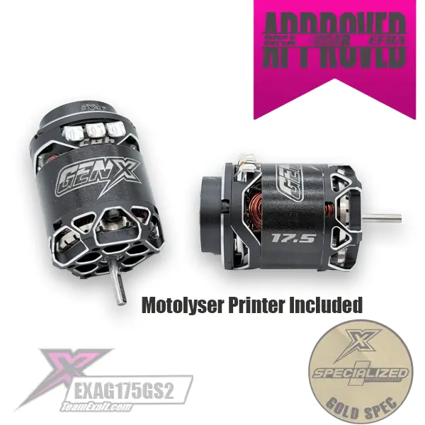 Team Exalt Gen-X 17.5T Gold Spec 2S Brushless Motor, Exag175gs2 1
