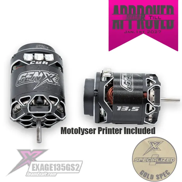 Team Exalt Gen-Xe 13.5T Gold Spec 2S Brushless Motor, Exage135gs2 1