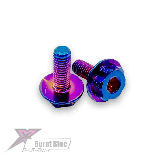 Team Exalt "Surelock" Burnt Blue Titanium 2 In 1 Motor Screw Kit (2), Exab3x6 1