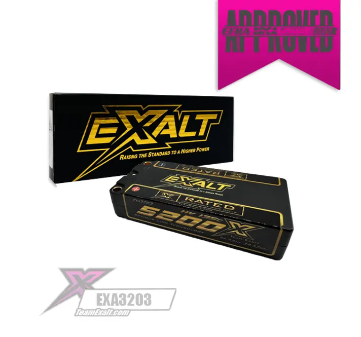 Team Exalt X-Rated 2S 135C Lcg Hardcase Shorty Lipo Battery (7.6V/5200Mah) W/5Mm Bullets, Exa3203 1