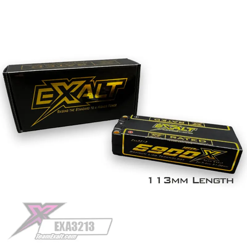 Team Exalt X-Rated 2S 160C Mid Shorty Lipo Battery (7.4V/6900Mah) W/5Mm Bullets, Exa3213 1