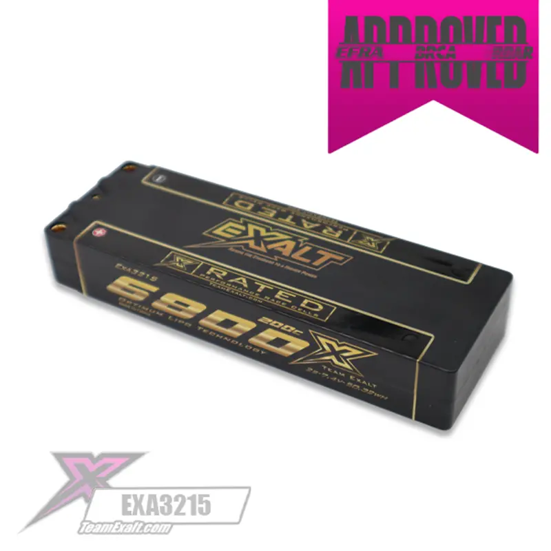 Team Exalt X-Rated 2S 200C Lcg Stick Hardcase Lipo Battery (7.4V/6800Mah) W/5Mm Bullets, Exa3215 1