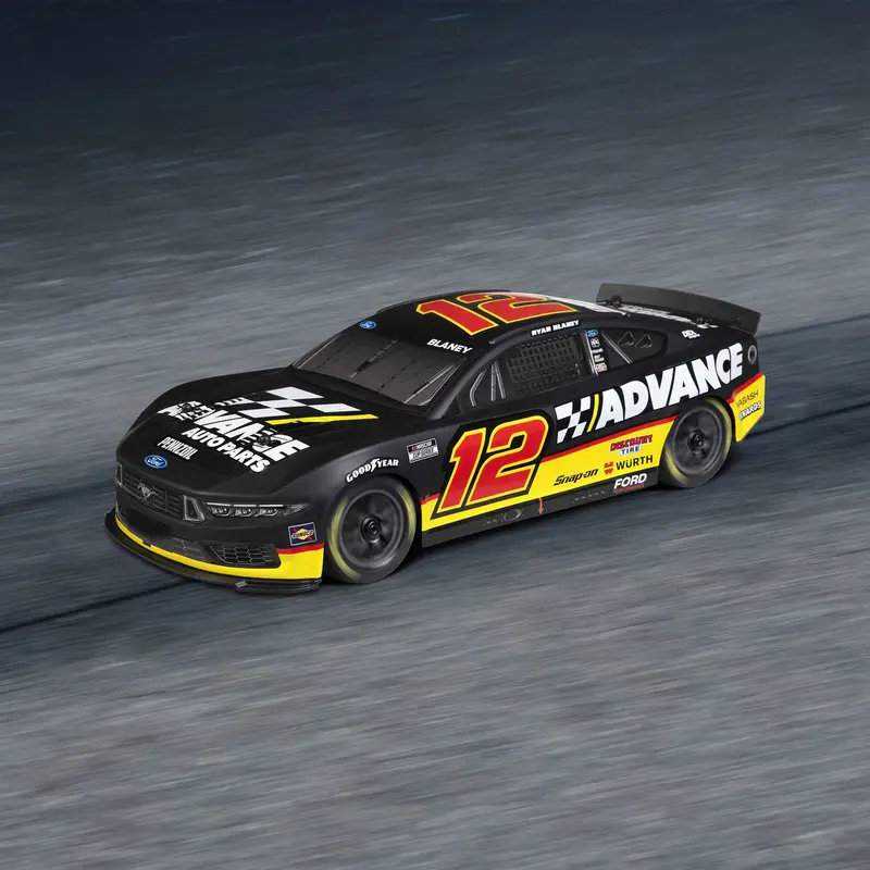 Team Losi 1/12 Nascar #12 Advance Auto 2025 Ford Mustang 2S Awd Rtr On-Road Car - Ryan Blaney, Los1122512 1
