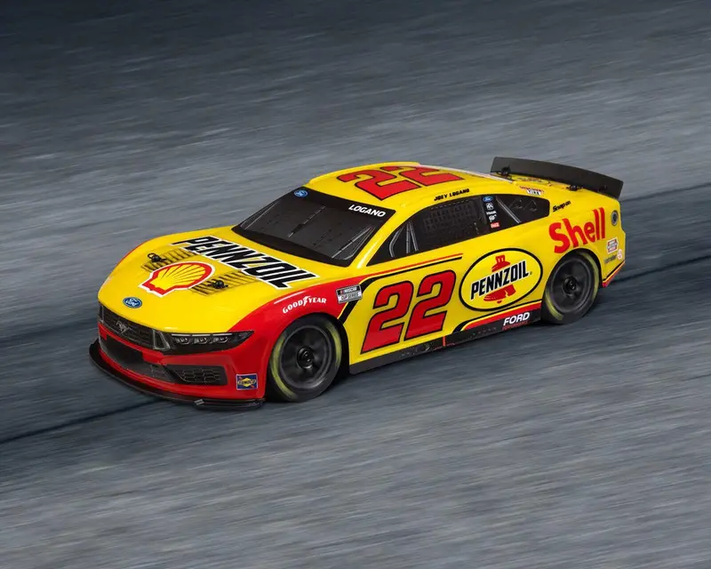 Team Losi 1/12 Nascar #22 Shell 2025 Ford Mustang 2S Awd Rtr On-Road Car - Joey Logano, Los1122522 1