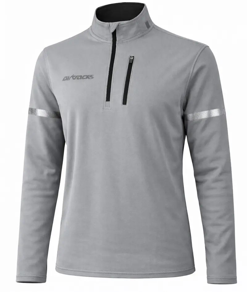 Thermo Fahrradtrikot - Laufshirt Langarm Grau 1