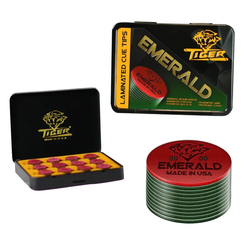 Tiger Emerald Laminated Cue Tip - Medium/Hard 1