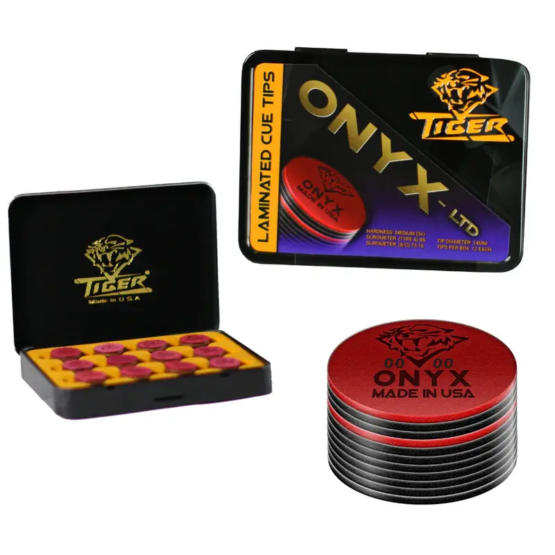 Tiger Onyx Laminated Cue Tip - Medium 1