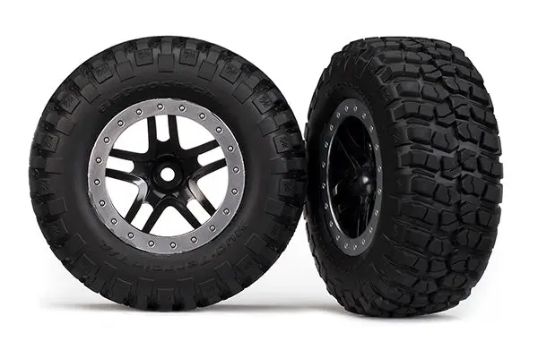 Tire & Wheel Assembled, Black Kumho Tires Glued (2) (4Wd Front/Rear, 2Wd Rear Only) Tra-5883 1