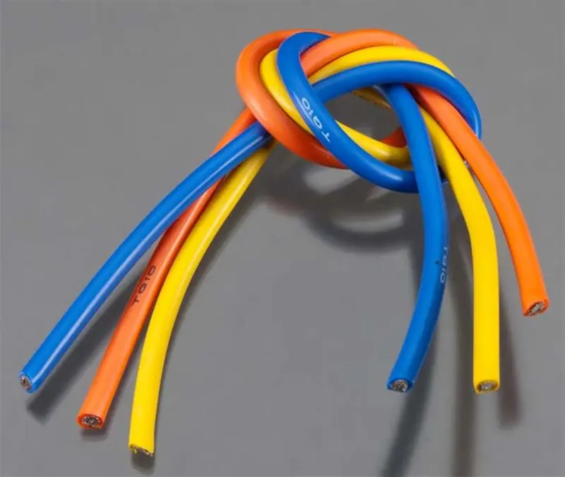Tq Wire Products 10 Gauge Super Flexible Wire, 1' Ea, Blu/Ylw/Org, 1104 1
