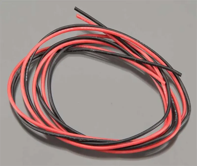 Tq Wire Products 22 Gauge Super Flexible Wire, 3' Ea, Black/Red, 2200 1