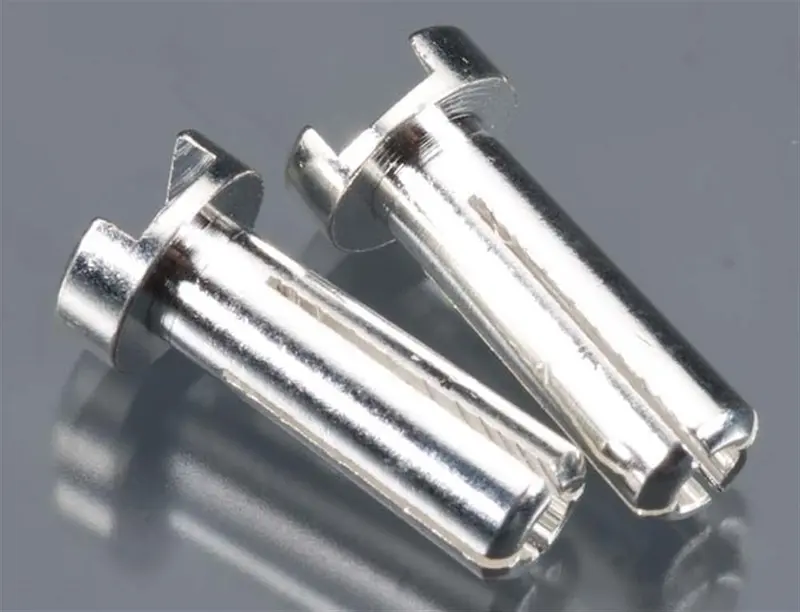 Tq Wire Products Male Bullet Connector, 4Mm/14Mm, Silver, 2504 1
