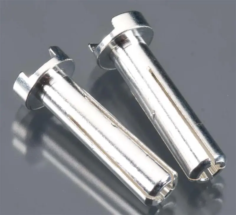 Tq Wire Products Male Bullet Connector, 4Mm/18Mm, Silver, 2503 1