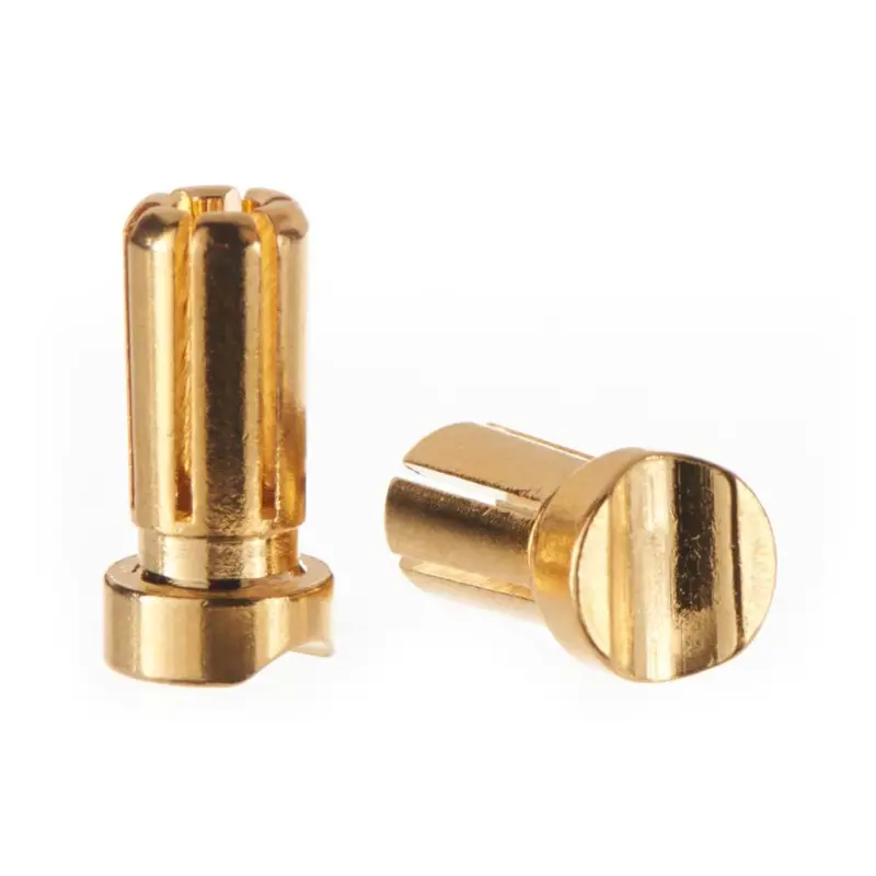 Tq Wire Products Male Bullet Connector, 5Mm/13Mm, Light, Gold, 2509 1