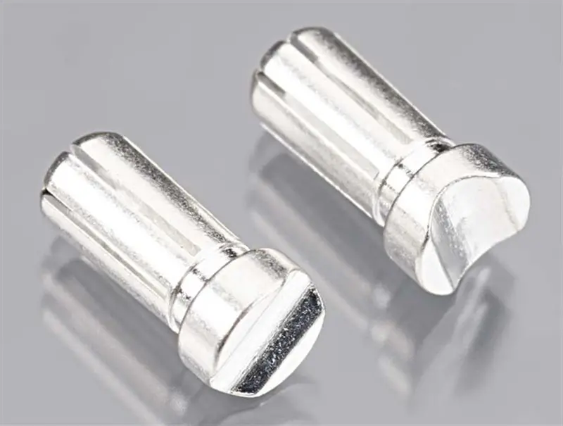 Tq Wire Products Male Bullet Connector, 5Mm/13Mm, Short, Copp/Silv, 2510 1