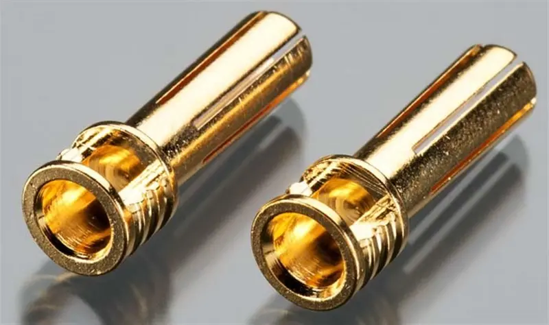 Tq Wire Products Male Bullet Connector, 5Mm/21Mm, Gold, 2508 1