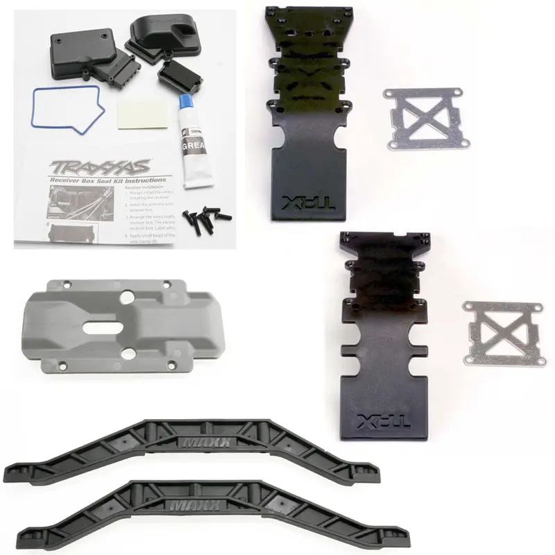 Traxxas 1/10 E-Maxx Receiver Box, Skid Plates & Braces 1