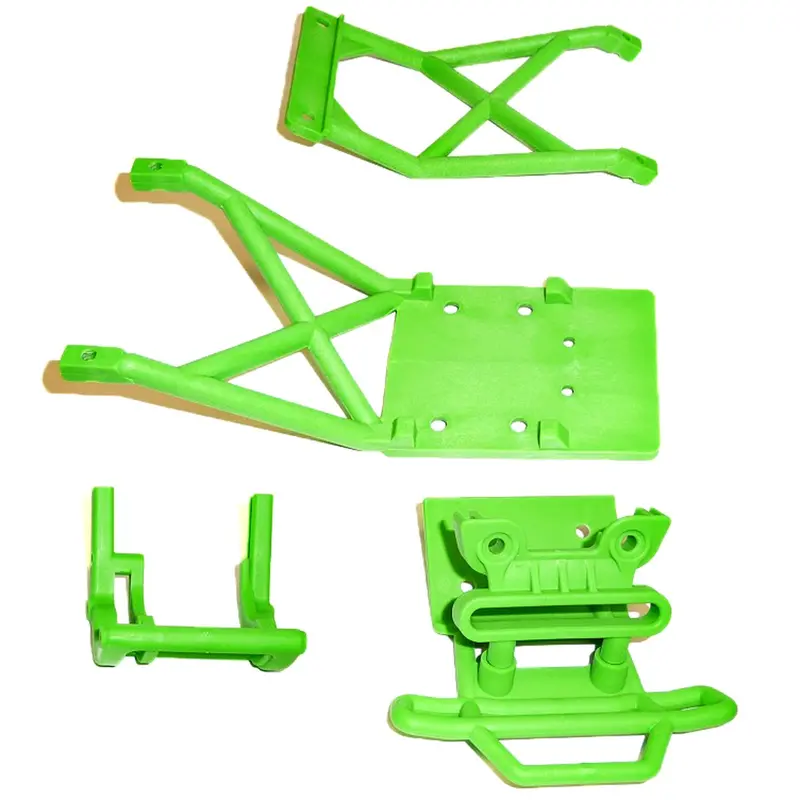 Traxxas 1/10 Monster Jam Trucks / Stampede Xl-5 Vxl 2Wd Green Front Bumper, Skids & Wheelie Mount 1