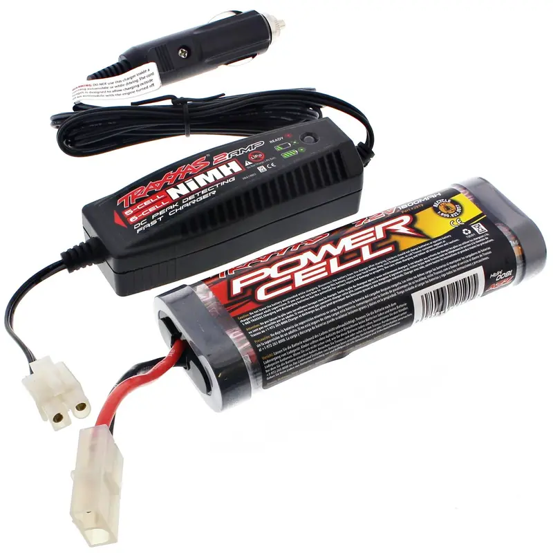 Traxxas 1/10 Nitro Rustler 7.2V Nimh 1800 Mah Battery & 2 Amp Car Charger 1