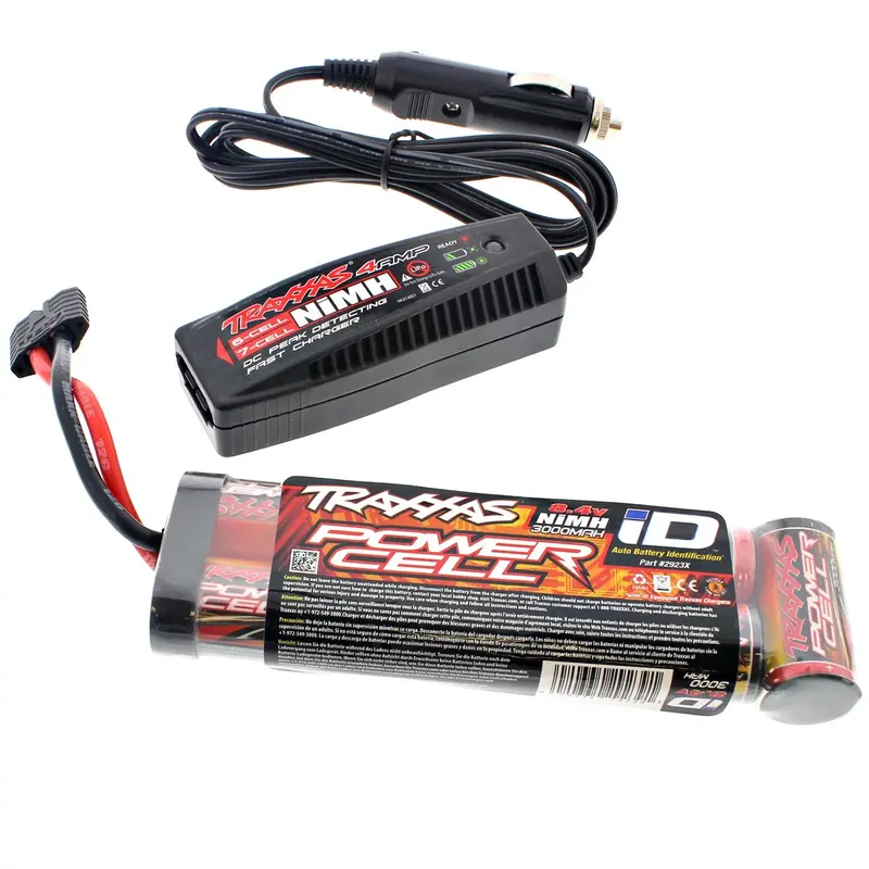 Traxxas 1/10 Slash 2Wd 3000 Mah Nimh 8.4V Id Battery & 4 Amp Charger 1