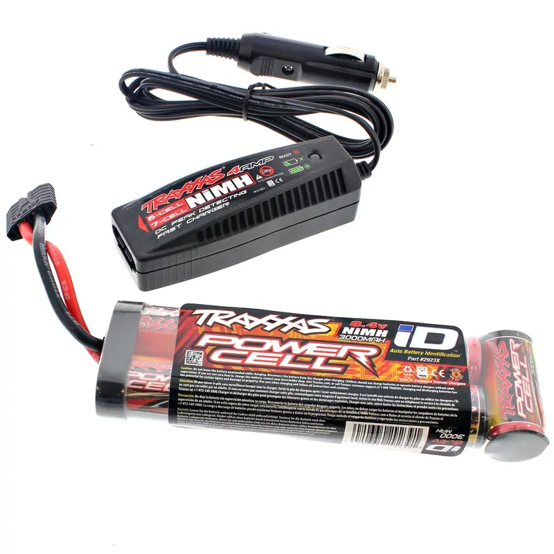 Traxxas 1/10 Slash 2Wd Oba 3000 Mah Nimh 8.4V Id Battery & 4 Amp Car Charger 1