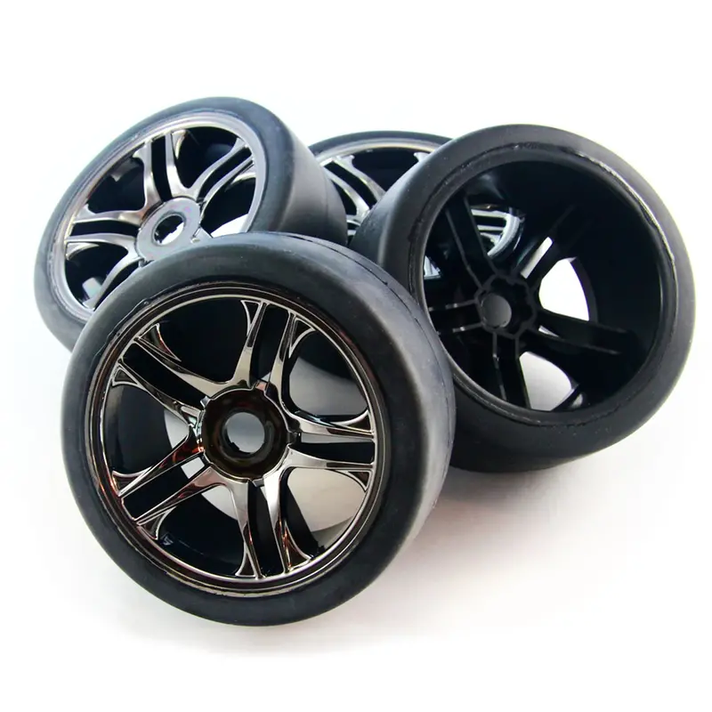 Traxxas 1/7 Xo-1 Supercar Slick Tires & 17Mm Hex Black Chrome Wheels 1