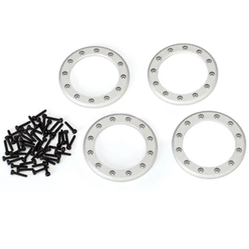 Traxxas 1.9" Beadlock Rings, Aluminum, Silver Satin, 8169 1