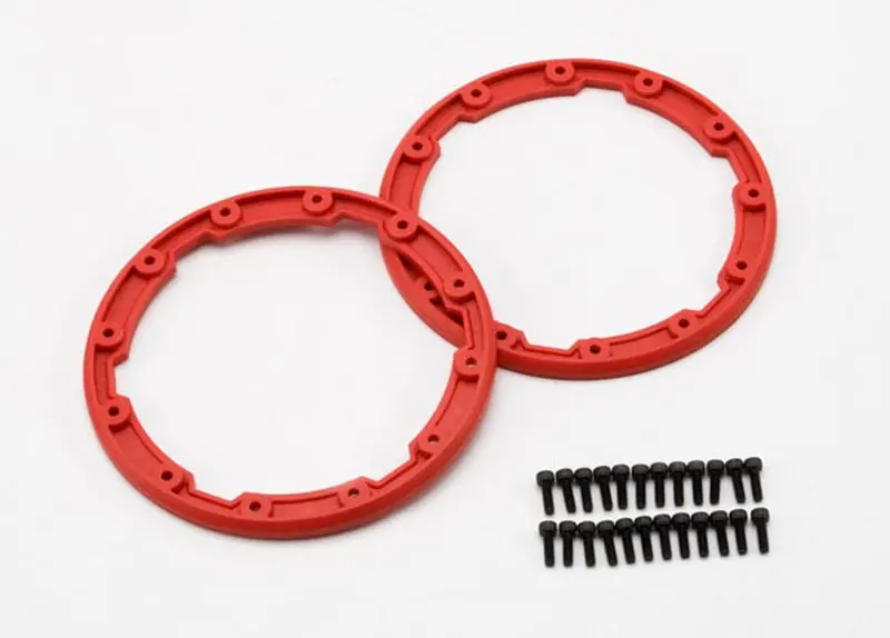 Traxxas 2 Beadlock Style Sidewall Protectors - Red, 5667 1