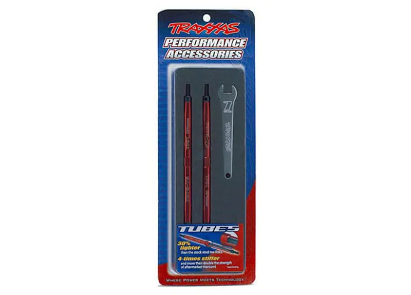 Traxxas 2 Rear Tubes Toe Links - 124Mm Red Aluminum, 5143R 1