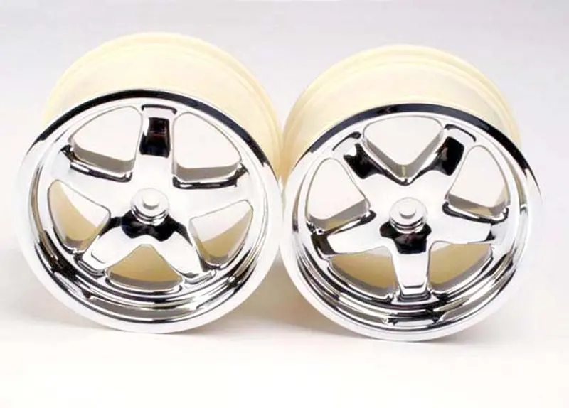 Traxxas 5-Spoke 3.2" Wheels, Chrome, 4972X 1