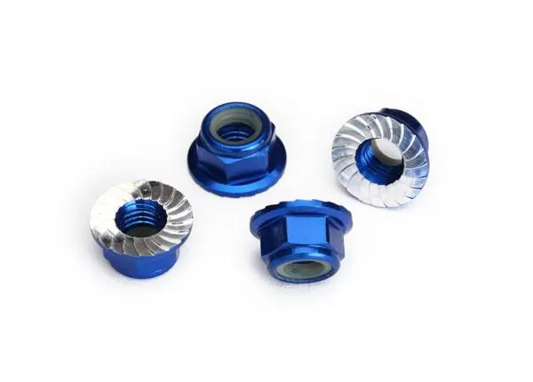 Traxxas 5Mm Flanged Nylon Locking Nuts, Aluminum, Blackblue, 8447X 1