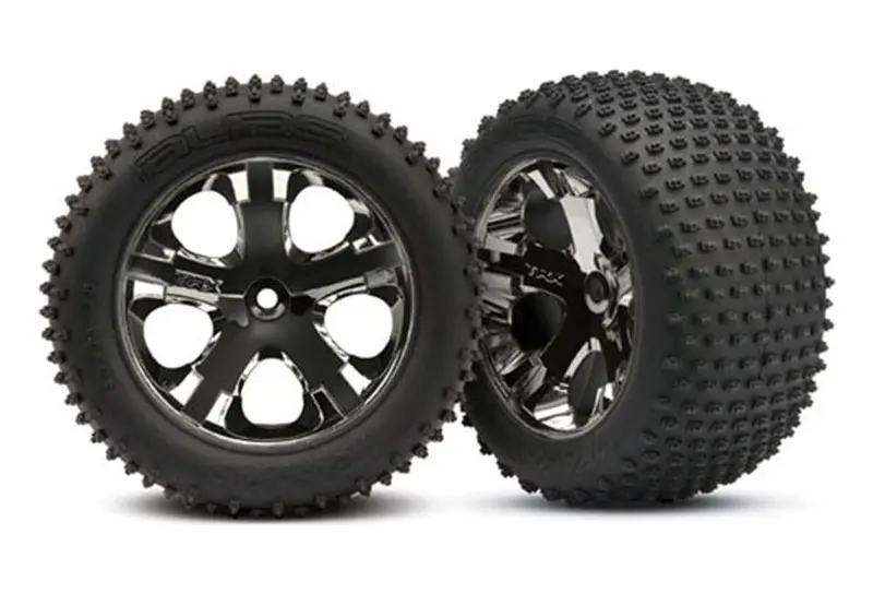 Traxxas Alias Tires, 2.8" All-Star Wheels, Blk Chrome, Rear, 3770A 1