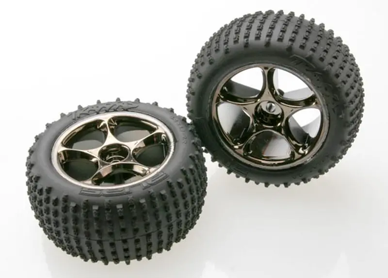 Traxxas Alias Tires, Tracer 2.2" Wheels, Black Chrome, 2470A 1