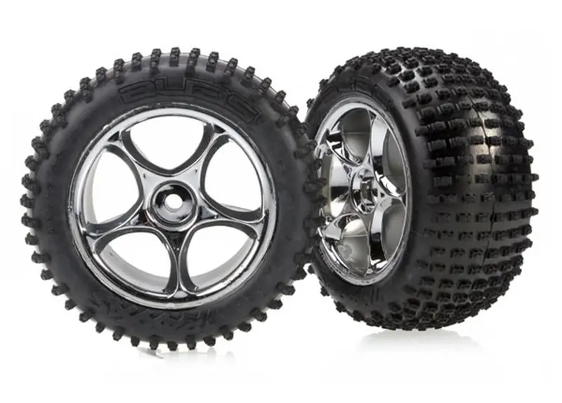 Traxxas Alias Tires, Tracer 2.2" Wheels, Chrome, 2470R 1
