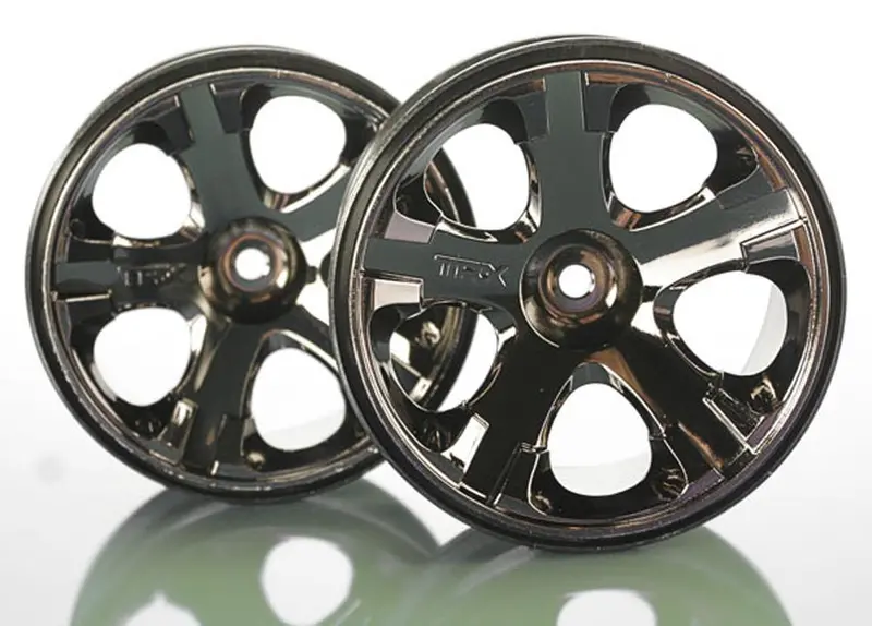 Traxxas All-Star Wheels 2.8", Black Chrome, E Front/N Rear, 5576A 1