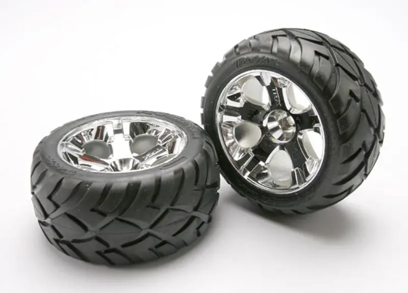 Traxxas Anaconda Tires, All-Star 2.8" Wheels, Chrome, Nitro, 5577R 1
