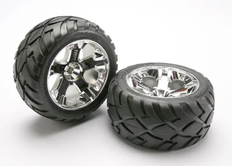 Traxxas Anaconda Tires, All-Star Chrome Wheels, Nitro/Elec, 5576R 1