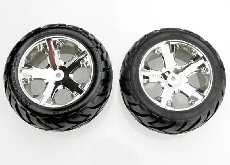 Traxxas Anaconda Tires, All-Star Wheels, Chrome, Rear, 3773 1