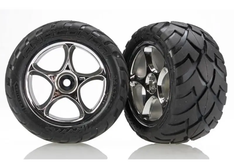Traxxas Anaconda Tires, Tracer 2.2" Wheels, Chrome, Rear, 2478R 1