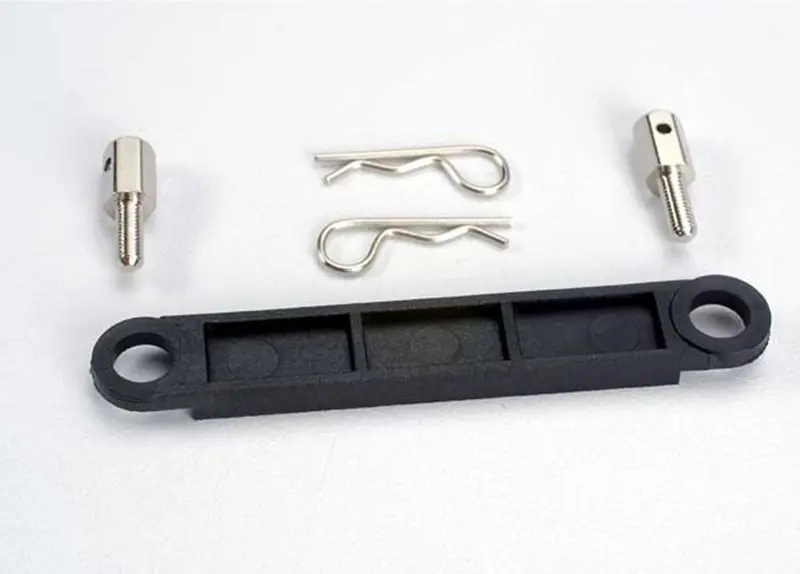 Traxxas Battery Hold Down Plate, Posts & Body Clips, Black, 3727 1
