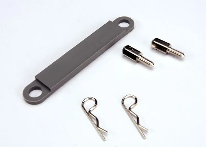 Traxxas Battery Hold Down Plate, Posts & Body Clips, Grey, 3727A 1