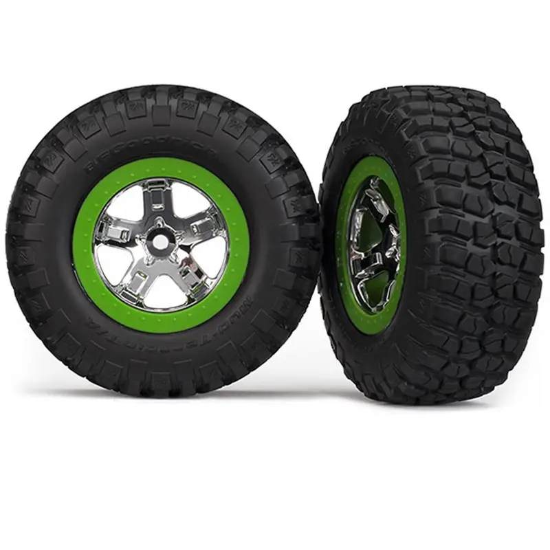 Traxxas Bfgoodrich Tires, Sct Wheel Chrome/Green, 6876 1