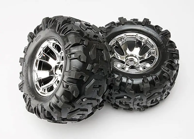 Traxxas Canyon At Tires, Geode Wheels, 3.8", Chrome, 5673 1