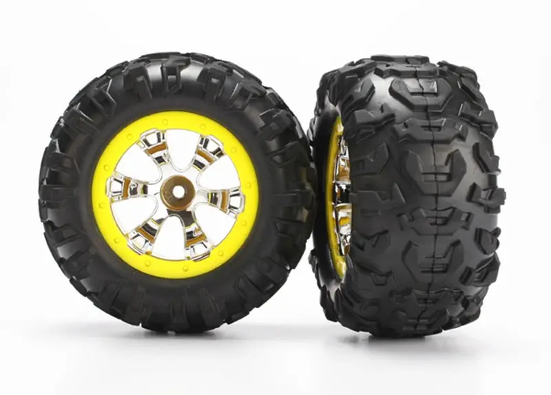Traxxas Canyon At Tires, Geode Wheels, Chrome/Red, 7276 1