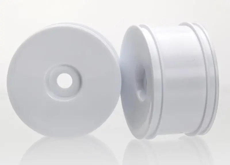 Traxxas Dished Wheels, White, Front, 6474 1