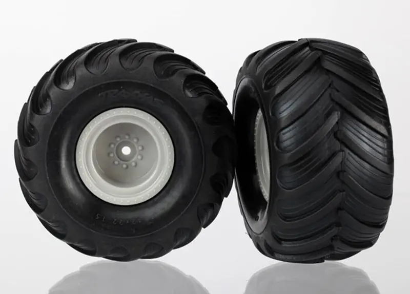 Traxxas Dual Profile Tires & Wheels, Grey, Assembled, 7265 1