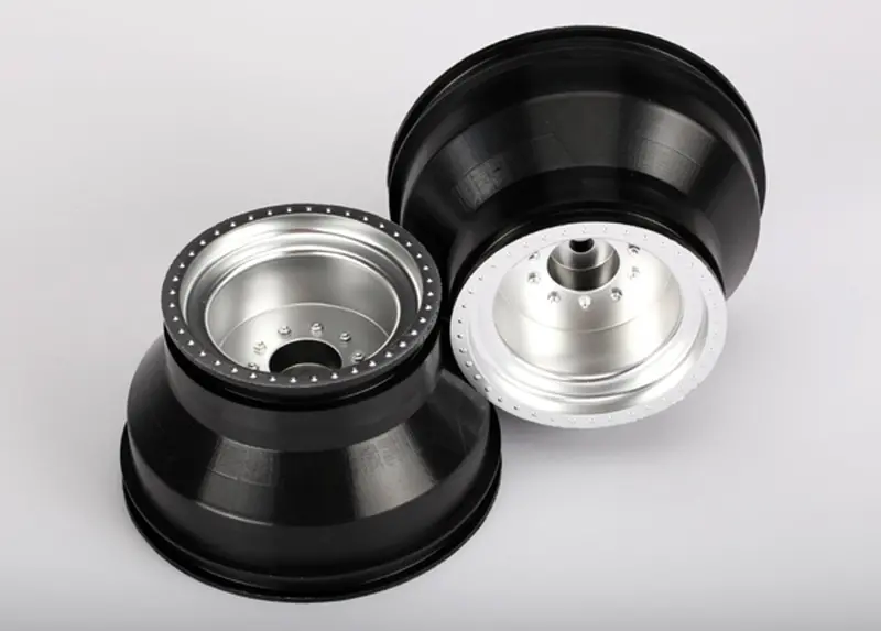 Traxxas Dual Profile Wheels, Satin Chrome, Nitro Rear / Electric Front, 3666 1
